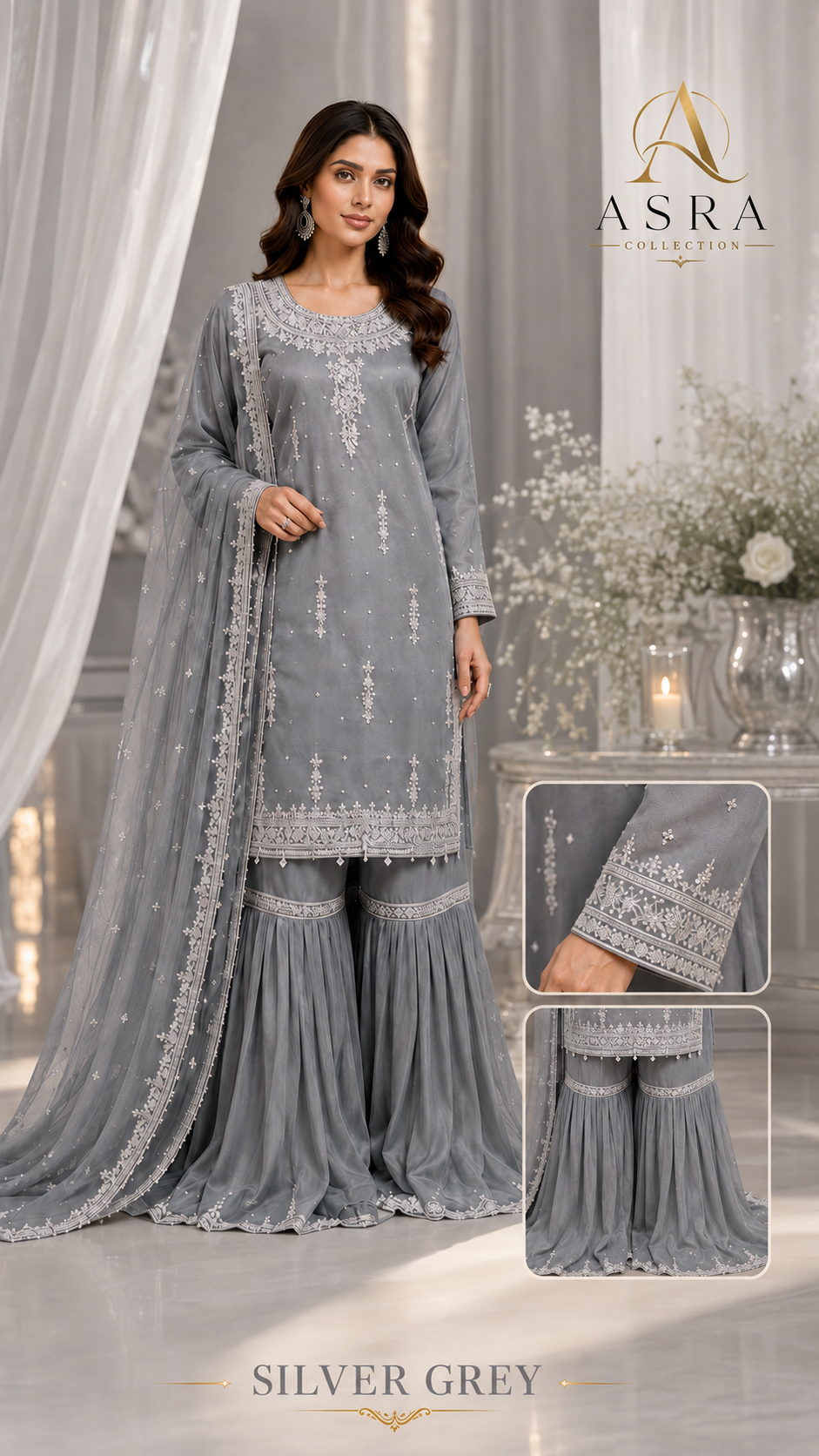Serene Embroidered Sharara Set