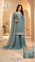 Serene Embroidered Sharara Set