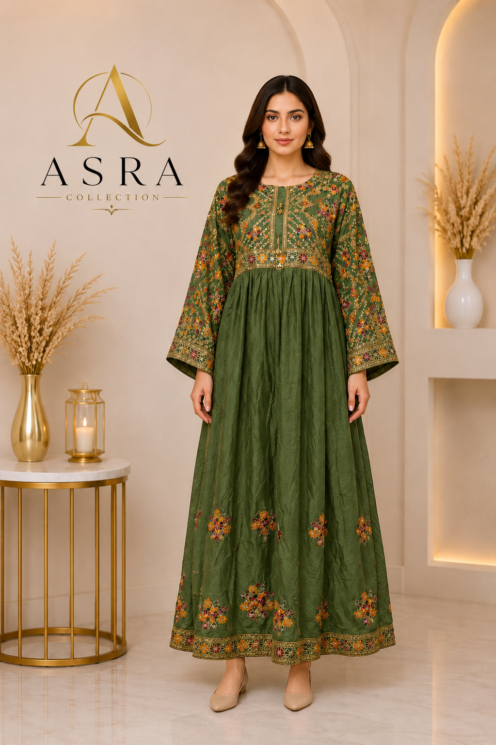 Embroidered One-Piece Long Dress