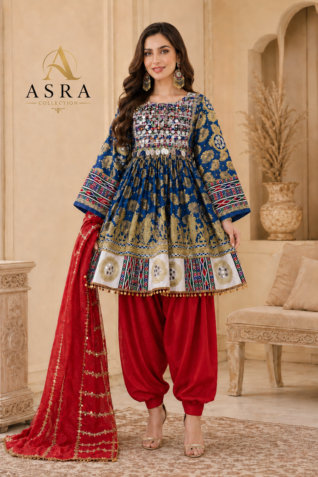 Elegant Afghan Gand Traditional Set