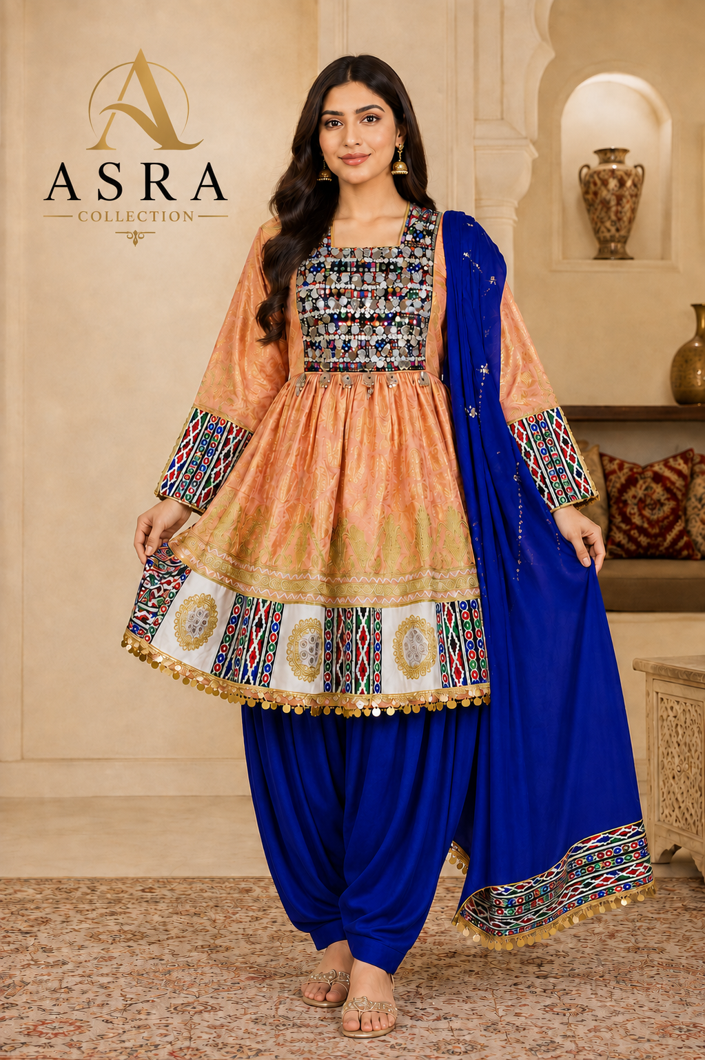 Elegant Afghan Gand Traditional Set