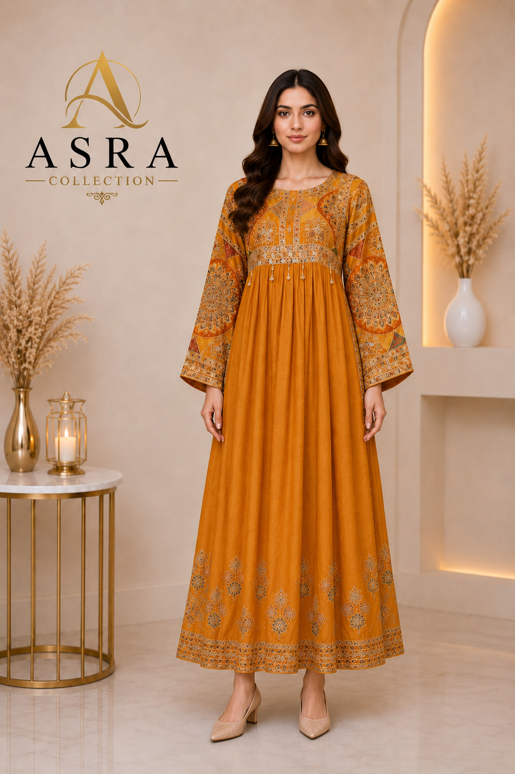 Embroidered One-Piece Long Dress