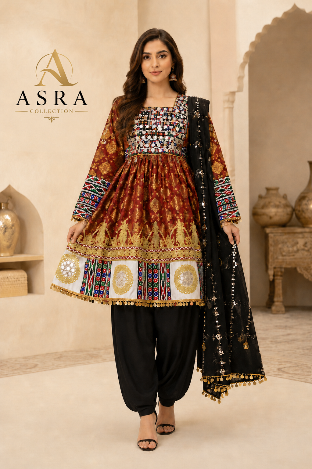 Elegant Afghan Gand Traditional Set